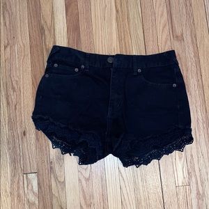 Free people black denim short
